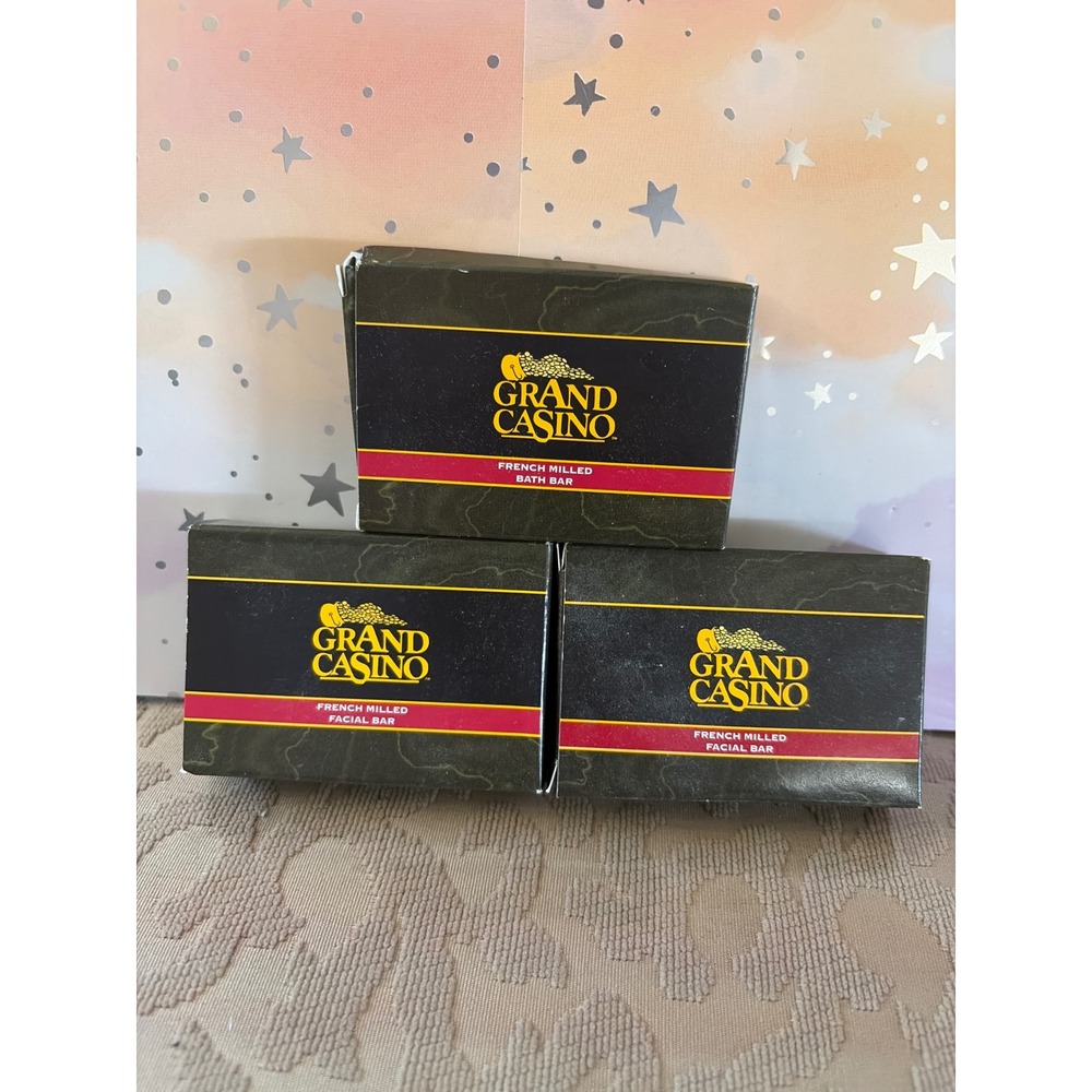 Lot of 3 Vintage Grand Casino French Milled Soap Bars Bath and Facial Caesars